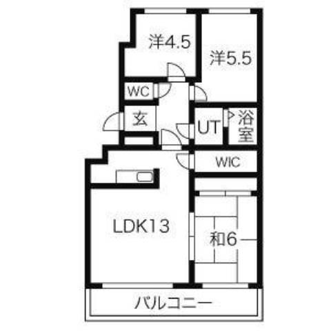 デイトナ(3LDK/3階)の間取り写真