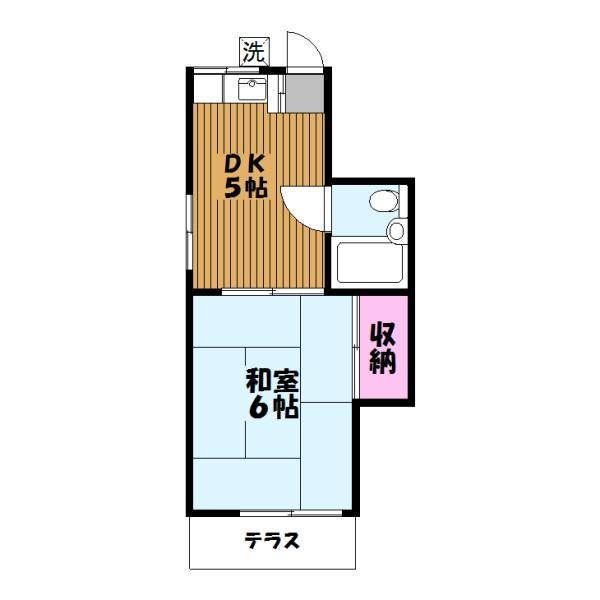 木所ハイツ(1DK/1階)の間取り写真