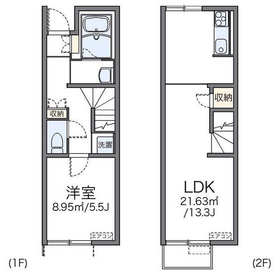 レオネクストクレール住吉II(1LDK/1階)の間取り写真