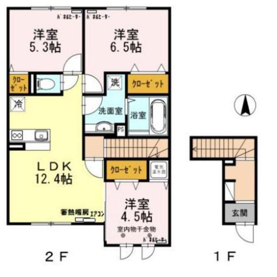 エーデルブルク涼香(3LDK/2階)の間取り写真