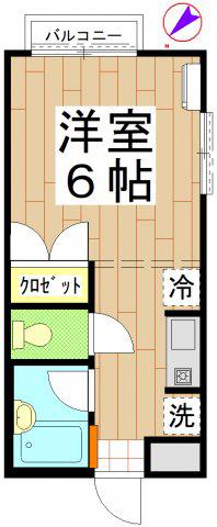 ファミーユのぞみ(1K/2階)の間取り写真