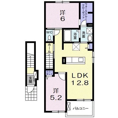 グランエスポワール(2LDK/2階)の間取り写真