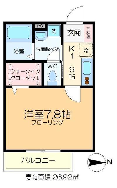 ルミエール メゾン(1K/4階)の間取り写真
