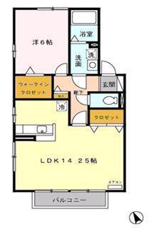 コートアステール2(1LDK/2階)の間取り写真
