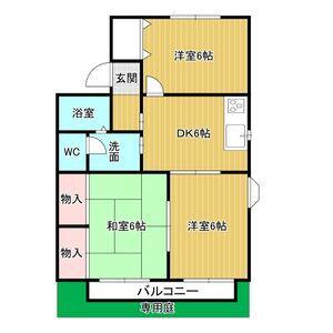 レジデンス五条(3DK/1階)の間取り写真