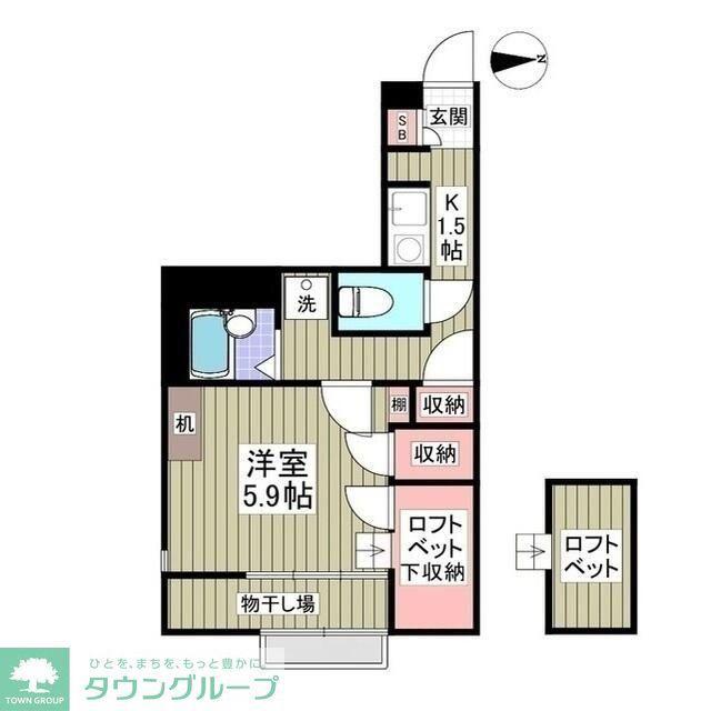 ＪＲ中央線 八王子駅 バス乗車時間：25分 最寄りバス停で下車 徒歩5分 2階建 築17年(1K/2階)の間取り写真