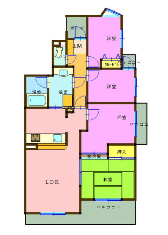 コスモ東岩槻(4LDK/3階)の間取り写真