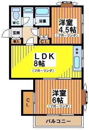 メゾンマヌワール(2DK/1階)の間取り写真