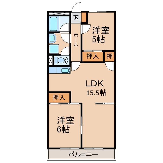 メゾンフリーダム S・SS(2LDK/2階)の間取り写真