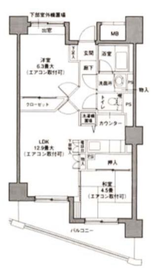 鶴見イーストリバー(2LDK/6階)の間取り写真