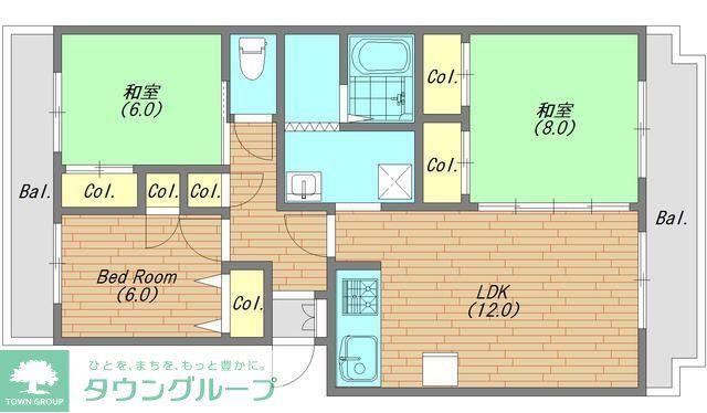 KEレジデンス(3LDK/1階)の間取り写真