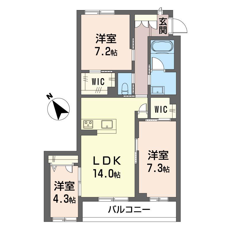 ティエンポ フェリズ I(3LDK/2階)の間取り写真