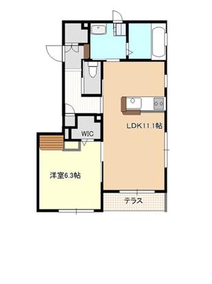 ヘーベルメゾン姫路(1LDK/1階)の間取り写真