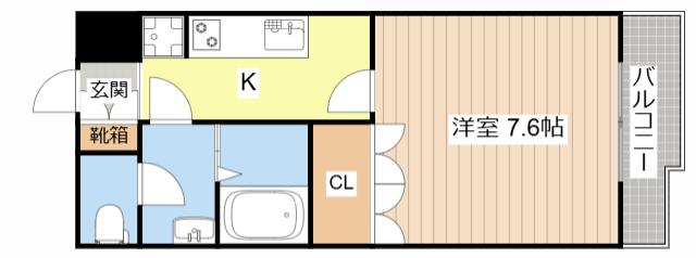 ケイソン(1K/1階)の間取り写真