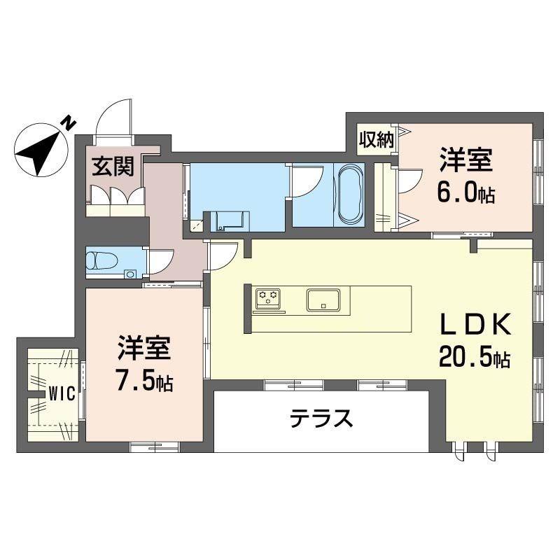 風香 北鎌倉(2LDK/1階)の間取り写真