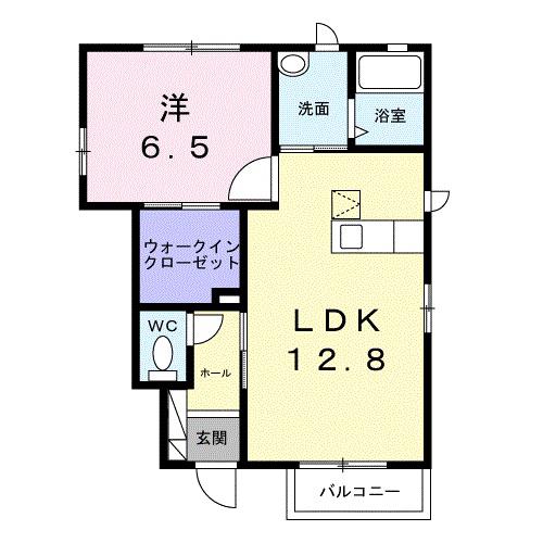 メゾンリーヴC(1LDK/1階)の間取り写真