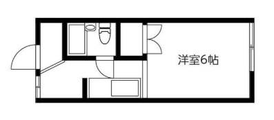 ハイシティ北久里浜(1K/2階)の間取り写真