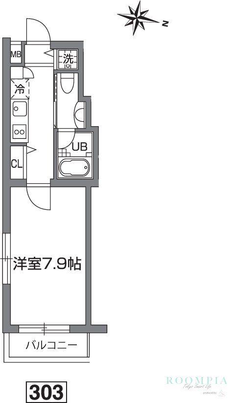 プライムアーバン烏山コート(1K/3階)の間取り写真