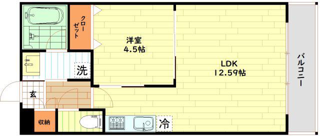 プレジオ塚本ASIAN(1LDK/3階)の間取り写真