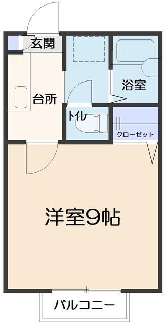 ディアコート泉(1K/2階)の間取り写真