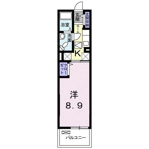 アルバーダII(1K/1階)の間取り写真