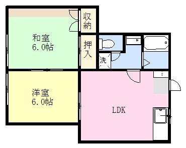 リブ大覚寺(2LDK/1階)の間取り写真