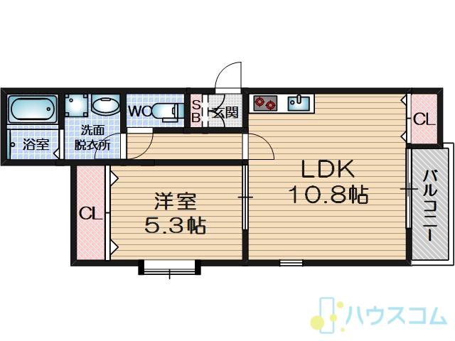 ラウレアコート茨木総持寺I(1LDK/1階)の間取り写真