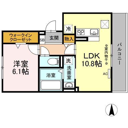 サンメゾン・桜(1LDK/1階)の間取り写真