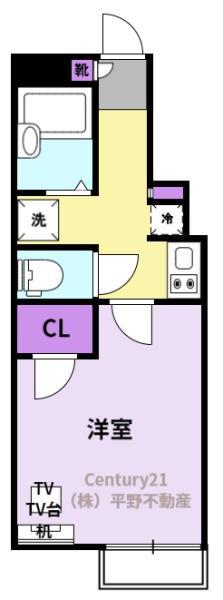ＪＲ久大本線 御井駅 徒歩25分 2階建 築24年(1K/1階)の間取り写真