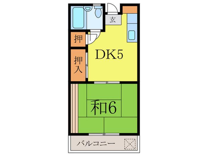 レジデンス南大泉(1DK/2階)の間取り写真