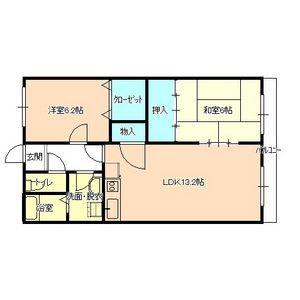 サンフレッシュ西下台(2LDK/2階)の間取り写真