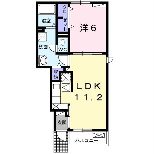 キャンビリーII(1LDK/1階)の間取り写真