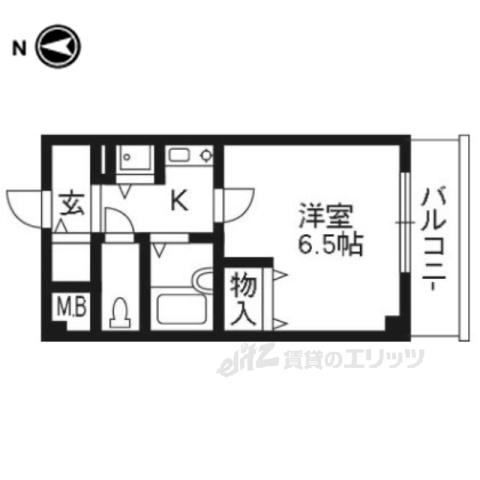 ブライティミル(1K/1階)の間取り写真