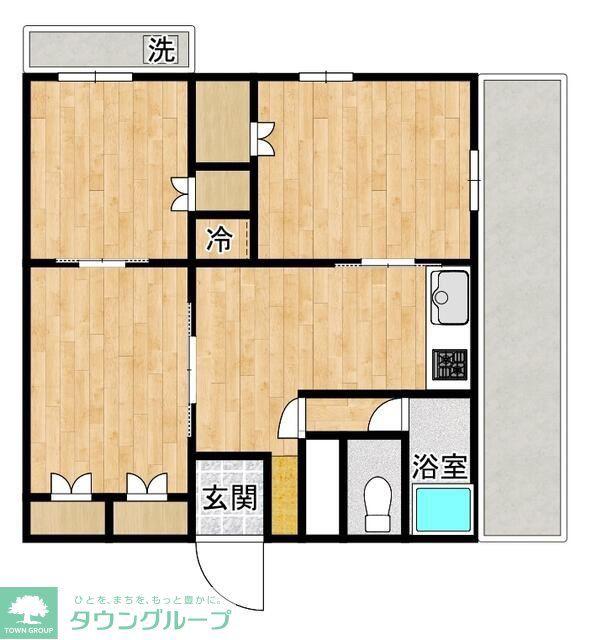 ルミエール菅仙谷(3DK/6階)の間取り写真