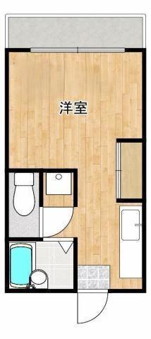 メゾンK&M(ワンルーム/2階)の間取り写真