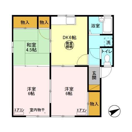 セジュール港町(3DK/1階)の間取り写真