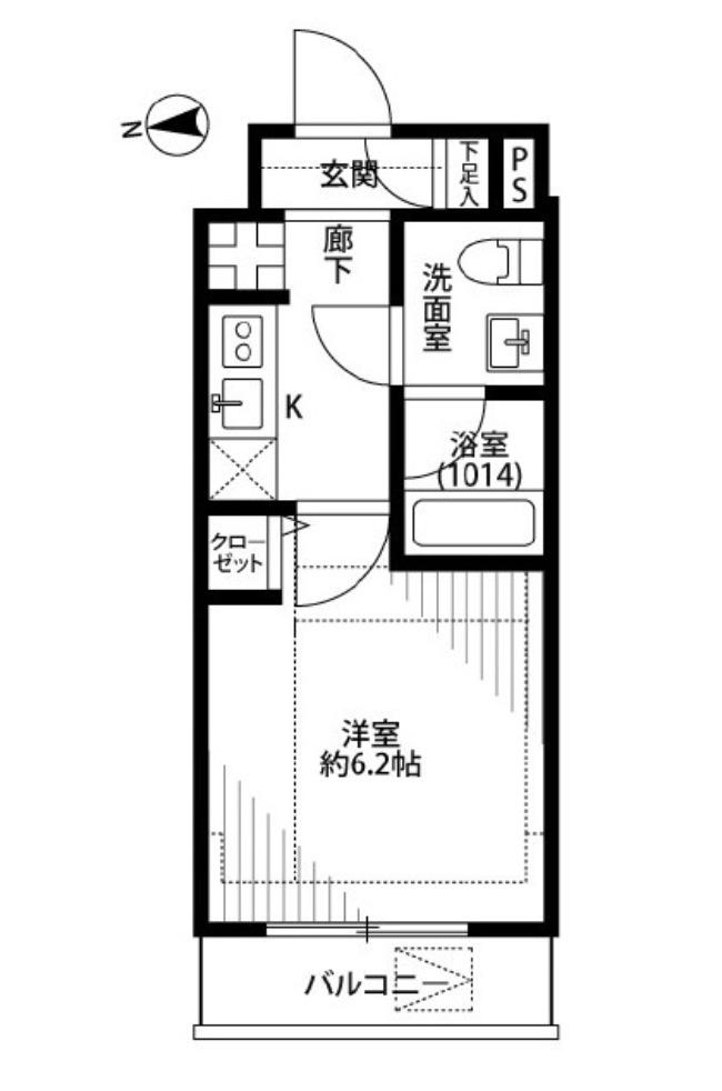 プレールドゥーク池袋(1K/5階)の間取り写真