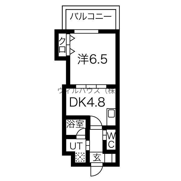 W.O.B.SAKAI(1DK/8階)の間取り写真