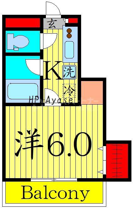 レジデンスアズマ2(1K/2階)の間取り写真