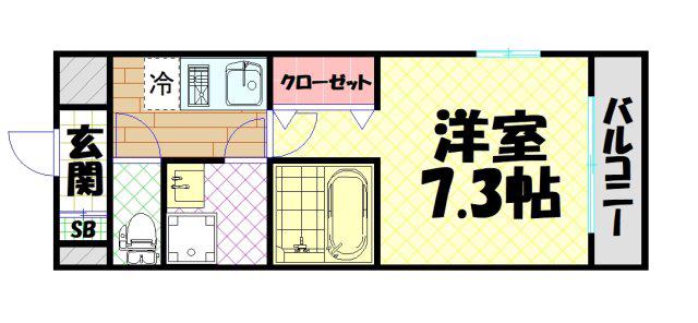 MESSAGE九条(1K/4階)の間取り写真