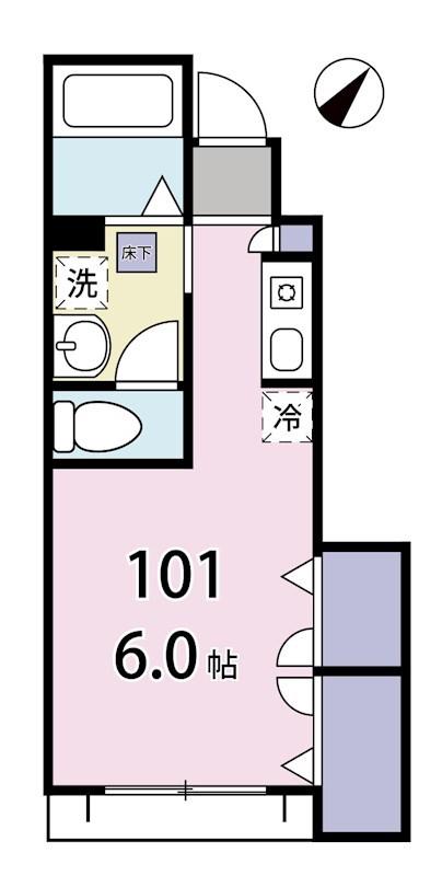 ルースト大泉学園(1K/1階)の間取り写真