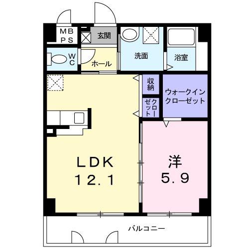 アーバン フレンドリー(1LDK/2階)の間取り写真