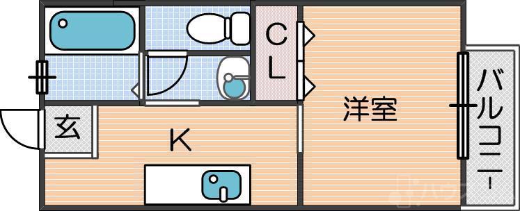 サングリーン住之江(1K/2階)の間取り写真