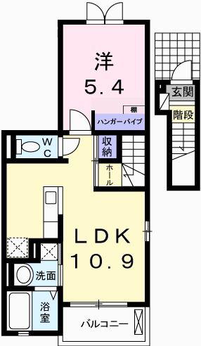 ポエム・ひまわり(1LDK/2階)の間取り写真
