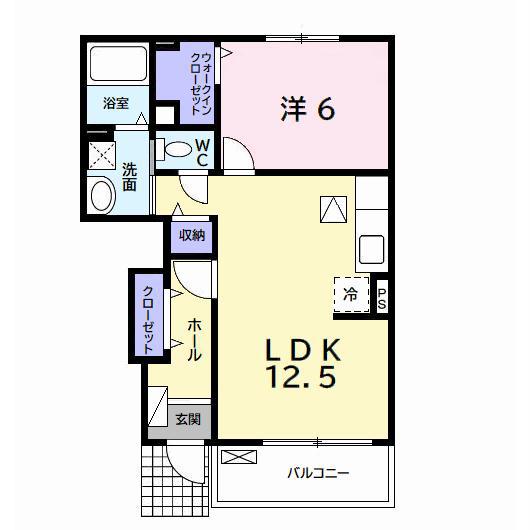 グランドステージA(1LDK/1階)の間取り写真