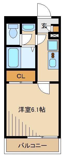 レオネクストルナ大宮(1K/1階)の間取り写真