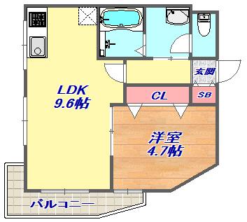 ミヤケンパレス2(1LDK/3階)の間取り写真