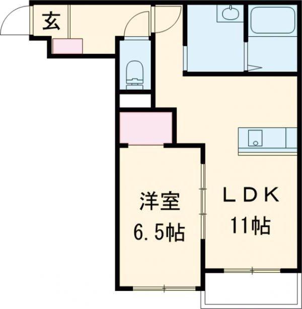 苫小牧市北栄5丁目AP(1LDK/2階)の間取り写真
