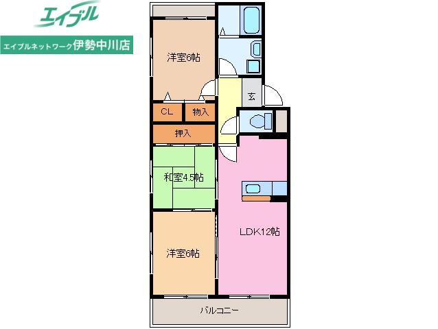 ピュアライフ宮古(3LDK/1階)の間取り写真