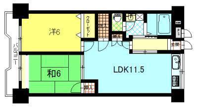 ラフェスタ秋田中通(2LDK/4階)の間取り写真